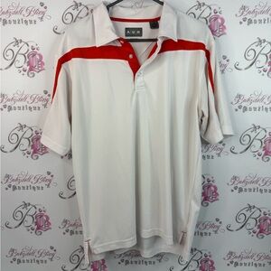 AUR T-shirt preppy polo golf shirt orange red Men's White and Red Polo Shirt